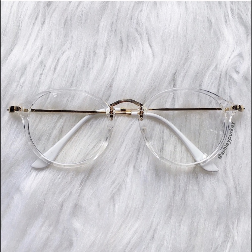Clear and Gold Fashion Lenses